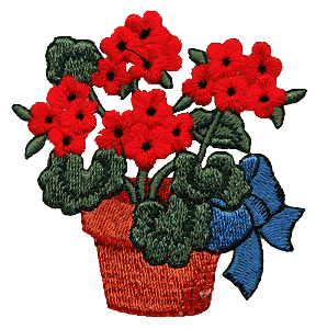 Potted Little Red Flowers