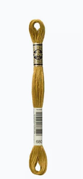 DMC 6-Strand Embroidery Cotton Floss - Matasse Da 8 Metri, Colore Paglia, Cotone Mercerizzato