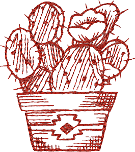Potted Cactus Outline