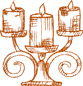 Three Tiered Candle Holder Outline