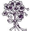 Pansy Bouquet Outline