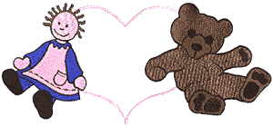 Doll & Bear With Heart