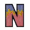 Flame Letter N