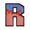 Flame Letter R