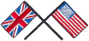 Crossed British and USA Flags