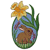 Egg with Daffodil Border