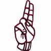 Sign Language Outline Letter U