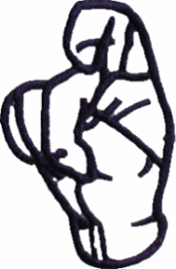 Sign Language Outline Letter X