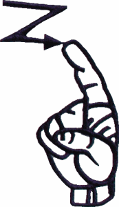 Sign Language Outline Letter Z