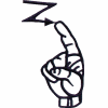 Sign Language Outline Letter Z