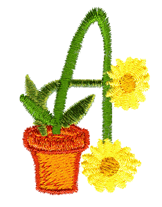 Potted Flower Letter A