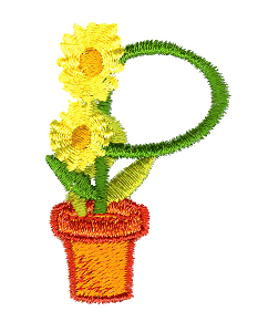 Potted Flower Letter P