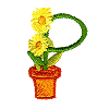 Potted Flower Letter P