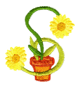 Potted Flower Letter S