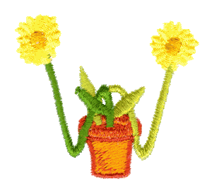 Potted Flower Letter W