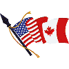 Large Weaved Canada US Flag Waving