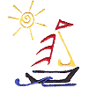 Sailboat and Sun Pocket Topper