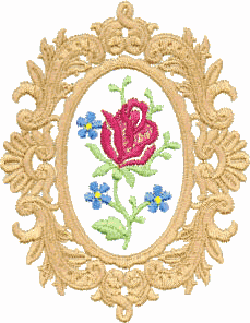 Old Fashioned Leafy Framed Rose