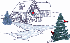 Winter Mill Scene