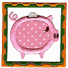Pig Appliqué Quilt Square
