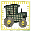 Tractor Appliqué Square, larger