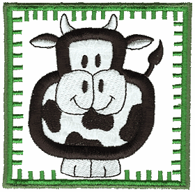 Cow Appliqué Square, smaller