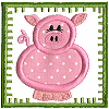 Pig Appliqué Square, larger