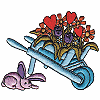 Floral Wheelbarrow w/ Bunny