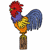 Rooster on a Fence Post