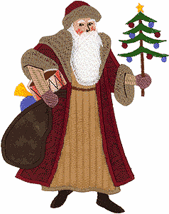 Santa with Feather Tree Appliqué