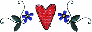 Heart w/ Flowers Border
