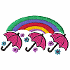 Three Umbrellas & Rainbow