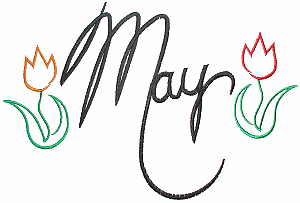 May with Flowers, larger / Smaller