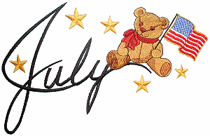 July with Teddy Bear / larger