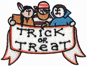 Trick-Or-Treaters w/Banner
