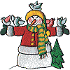 Snow Globe Snowman with Birds