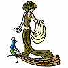 Sophisticated Woman With Peacock