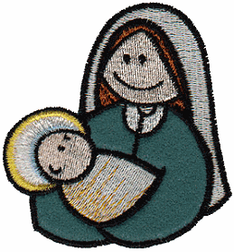 Mary & Baby Jesus Inset Appliqué