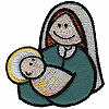 Mary & Baby Jesus Inset Appliqué