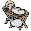 Baby Jesus in Manger Appliqué