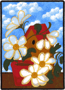 Birdhouse with Flowers, Appliqué