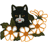 Cat with Flowers, Appliqué