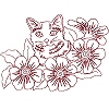 Cat with Flowers, Outline 
