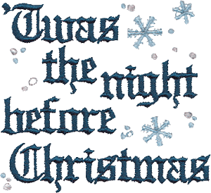 'Twas the night before Christmas lettering