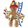 Gingerbread Man Puttin' Up Lights