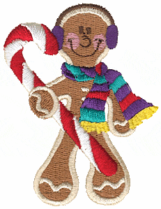 Gingerbread Man w/Candy Cane