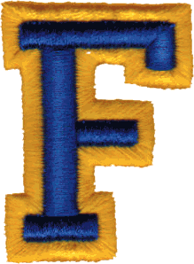 Athletic Foam, Letter F Embroidery Design by John Deer's Embroidery Legacy