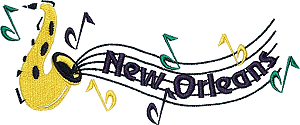 New Orleans with Jazz Symbols