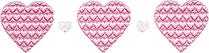 Hearts with Heart fill pattern - large