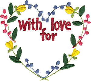 Label: With Love for wispy floral heart